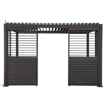 Vegg med justerbare lameller til paviljong HOME4YOU Mirador-111 150x47,5x84 cm, furu - Mørk grå - Hage - Uterom & feriehus - Lysthus & gazebo