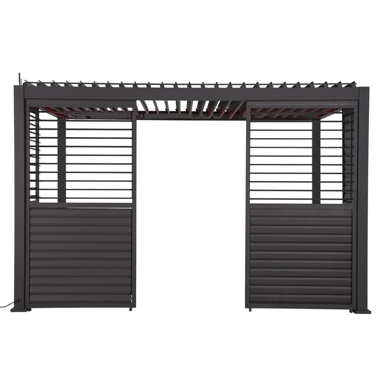 Vegg med justerbare lameller til paviljong HOME4YOU Mirador-111 150x47,5x84 cm, furu - Mørk grå - Hage - Uterom & feriehus - Lysthus & gazebo