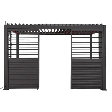 Vegg med justerbare lameller til paviljong HOME4YOU Mirador-111 160x47,5x64 cm, furu - Mørk grå - Hage - Uterom & feriehus - Lysthus & gazebo