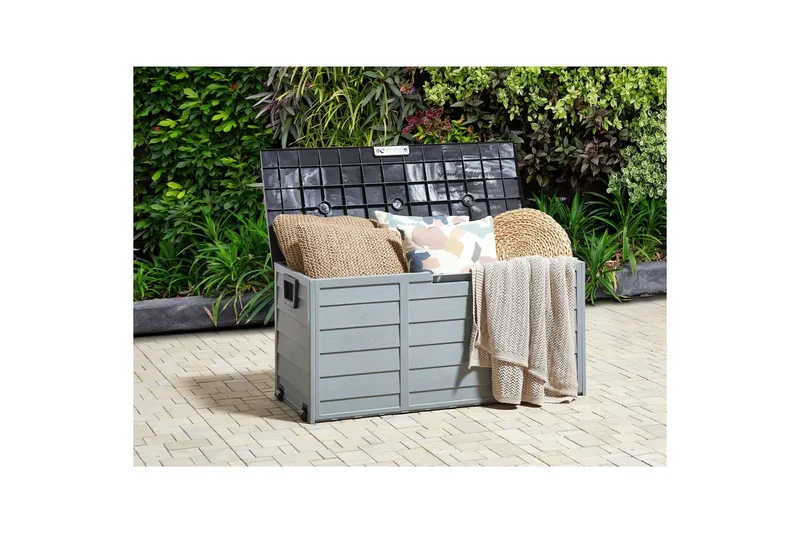 Låda Beliani Locarno Beige/grå Grey||Black - Hagemøbler - Puteoppbevaring & møbelbeskyttelse - Putebokser & Putekasser