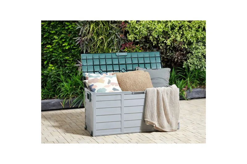 Låda Beliani Locarno Beige/grå Grey||Green - Hagemøbler - Puteoppbevaring & møbelbeskyttelse - Putebokser & Putekasser