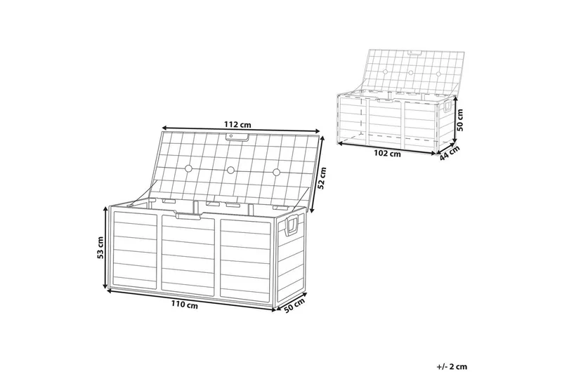 Låda Beliani Locarno Beige/grå Grey||Green - Hagemøbler - Puteoppbevaring & møbelbeskyttelse - Putebokser & Putekasser