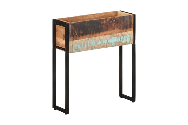 Blomsterkasse 60x20x68 cm gjennvunnet heltre - Flerfarget - Hagemøbler - Øvrig utendørs - Tilbehør utendørs - Hagekrukker