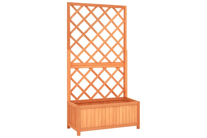 Blomsterkasse med espalier brun 70x30x135 cm heltre gran - Brun - Hagemøbler - Øvrig utendørs - Tilbehør utendørs - Hagekrukker