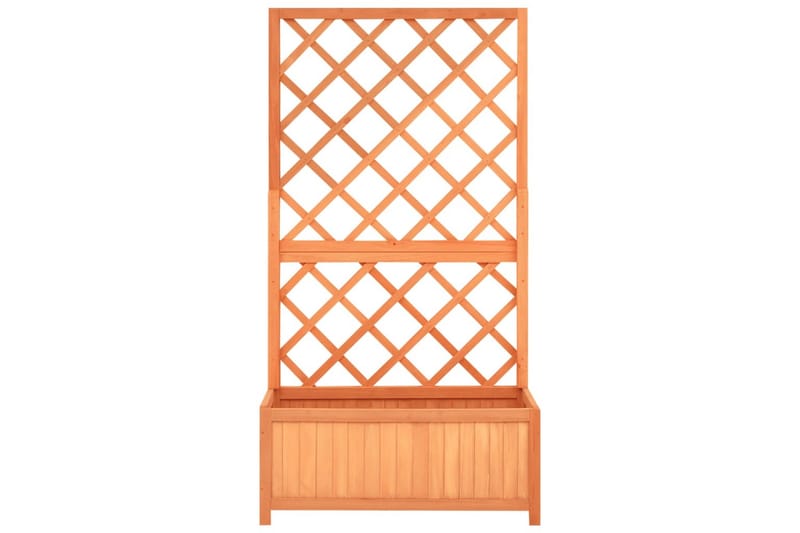 Blomsterkasse med espalier brun 70x30x135 cm heltre gran - Brun - Hagemøbler - Øvrig utendørs - Tilbehør utendørs - Hagekrukker