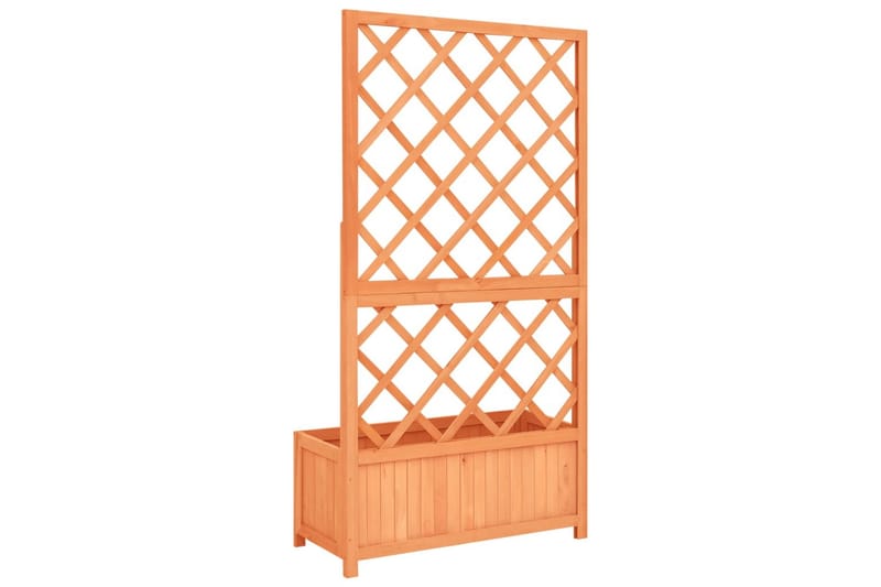 Blomsterkasse med espalier brun 70x30x135 cm heltre gran - Brun - Hagemøbler - Øvrig utendørs - Tilbehør utendørs - Hagekrukker