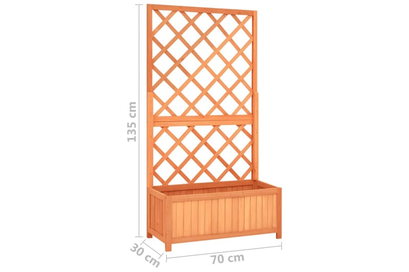 Blomsterkasse med espalier brun 70x30x135 cm heltre gran - Brun - Hagemøbler - Øvrig utendørs - Tilbehør utendørs - Hagekrukker