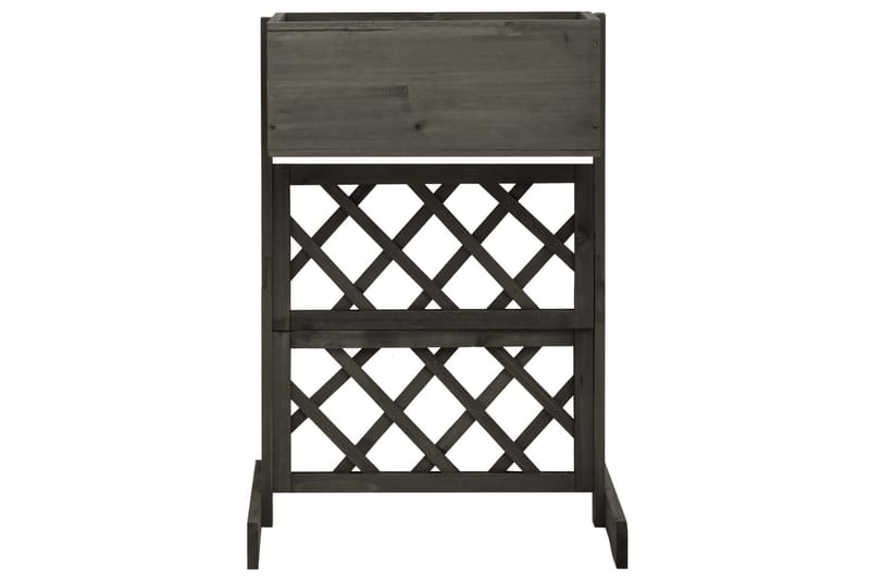 Blomsterkasse med espalier grå 45x30x74 cm heltre gran - Grå - Hagemøbler - Øvrig utendørs - Tilbehør utendørs - Hagekrukker