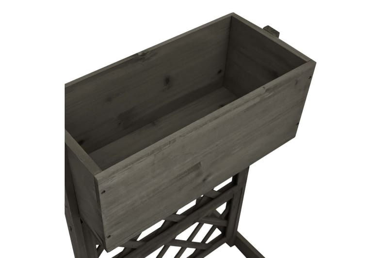 Blomsterkasse med espalier grå 45x30x74 cm heltre gran - Grå - Hagemøbler - Øvrig utendørs - Tilbehør utendørs - Hagekrukker