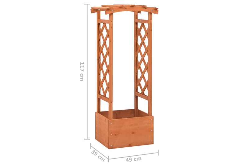 Blomsterkasse med espalier og bue 49x39x117 cm gran - Brun - Hagemøbler - Øvrig utendørs - Tilbehør utendørs - Hagekrukker
