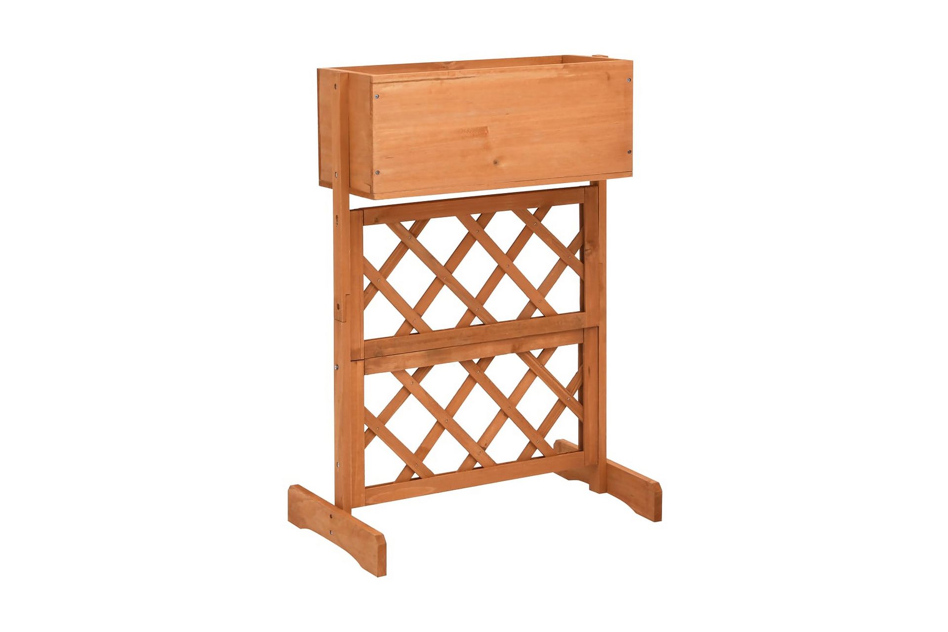 Blomsterkasse med espalier oransje 45x30x74 cm heltre gran - Oransj - Hagemøbler - Øvrig utendørs - Tilbehør utendørs - Hagekrukker