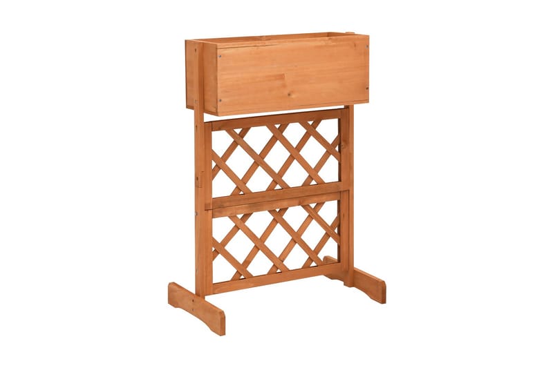 Blomsterkasse med espalier oransje 45x30x74 cm heltre gran - Oransj - Hagemøbler - Øvrig utendørs - Tilbehør utendørs - Hagekrukker