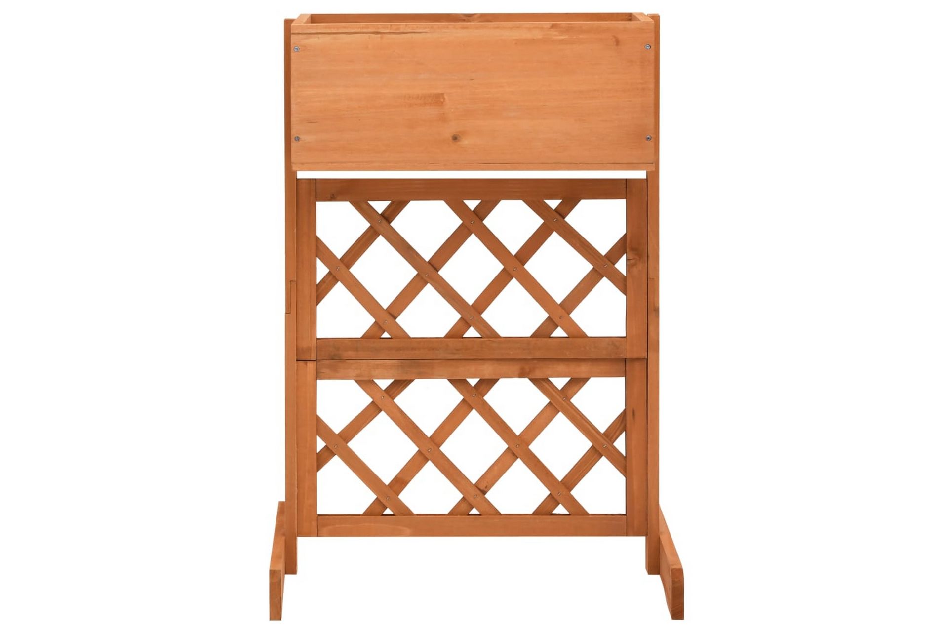 Blomsterkasse med espalier oransje 45x30x74 cm heltre gran - Oransj - Hagemøbler - Øvrig utendørs - Tilbehør utendørs - Hagekrukker