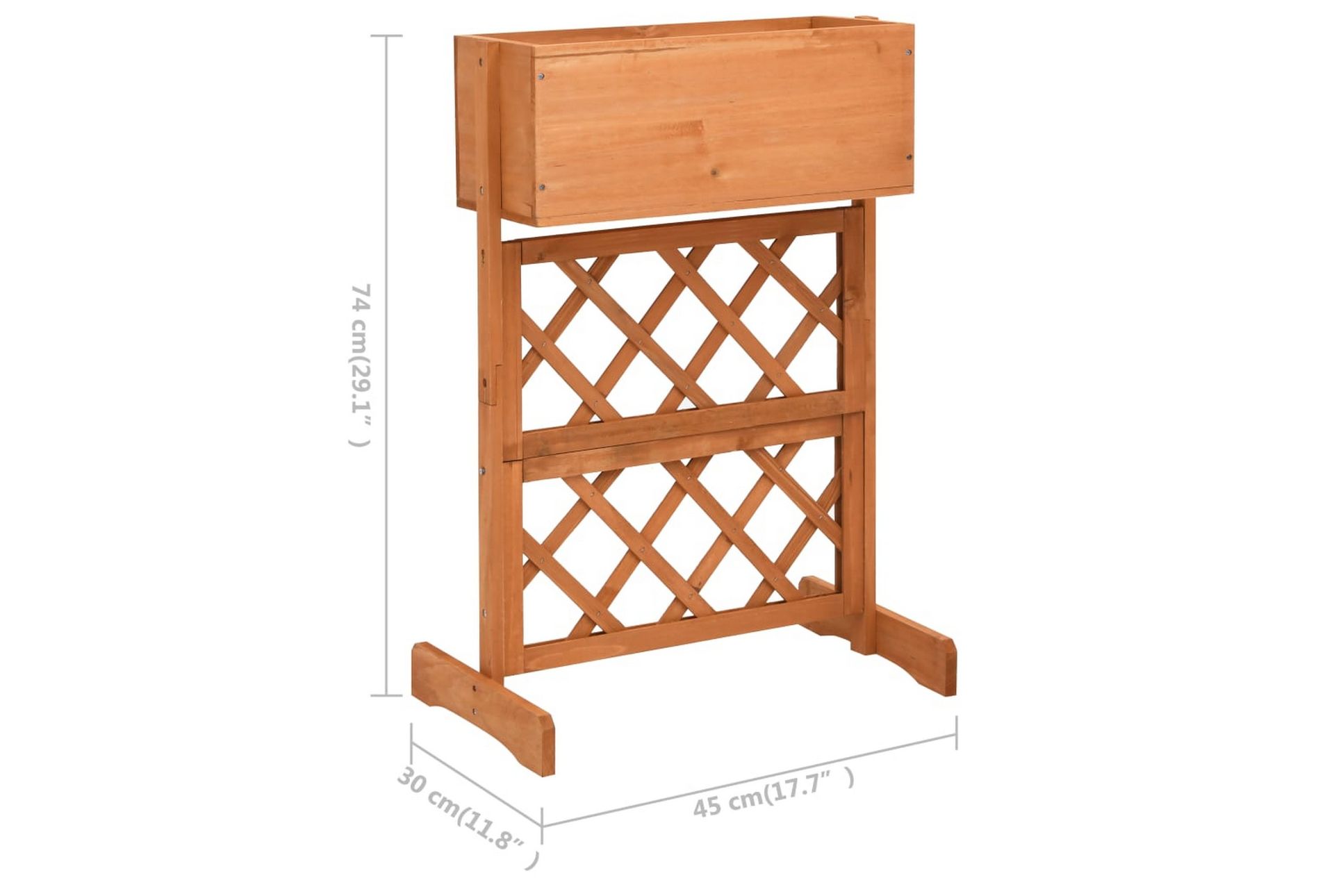 Blomsterkasse med espalier oransje 45x30x74 cm heltre gran - Oransj - Hagemøbler - Øvrig utendørs - Tilbehør utendørs - Hagekrukker