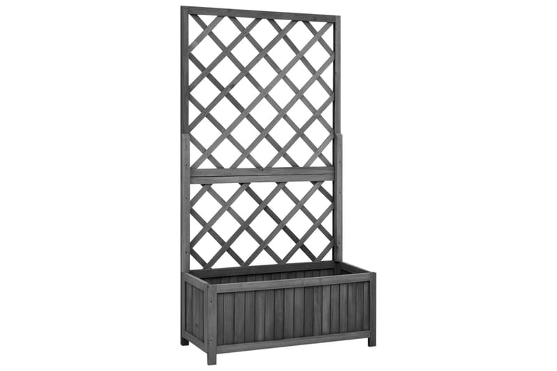 Blomsterkasse med espalier svart 70x30x135 cm heltre gran - Svart - Hagemøbler - Øvrig utendørs - Tilbehør utendørs - Hagekrukker