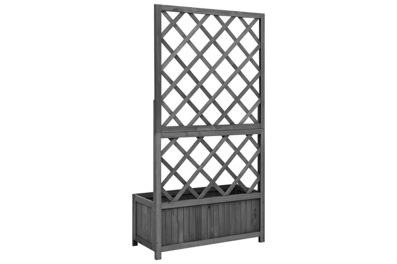 Blomsterkasse med espalier svart 70x30x135 cm heltre gran - Svart - Hagemøbler - Øvrig utendørs - Tilbehør utendørs - Hagekrukker