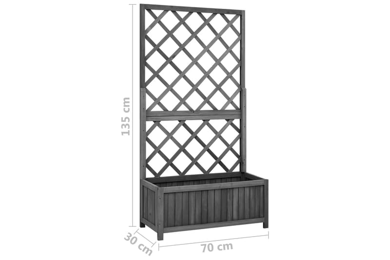 Blomsterkasse med espalier svart 70x30x135 cm heltre gran - Svart - Hagemøbler - Øvrig utendørs - Tilbehør utendørs - Hagekrukker
