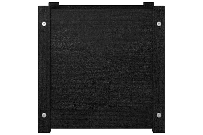 Blomsterkasse svart 40x40x40 cm heltre furu - Svart - Hagemøbler - Øvrig utendørs - Tilbehør utendørs - Hagekrukker