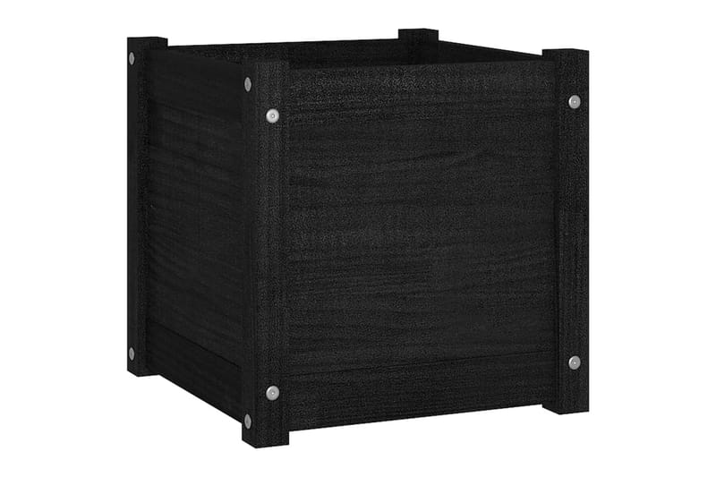 Blomsterkasse svart 40x40x40 cm heltre furu - Svart - Hagemøbler - Øvrig utendørs - Tilbehør utendørs - Hagekrukker
