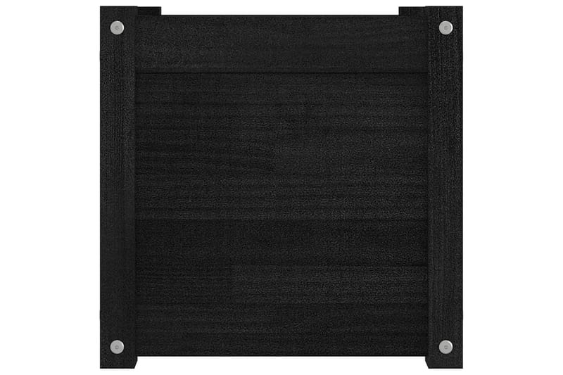 Blomsterkasse svart 40x40x40 cm heltre furu - Svart - Hagemøbler - Øvrig utendørs - Tilbehør utendørs - Hagekrukker