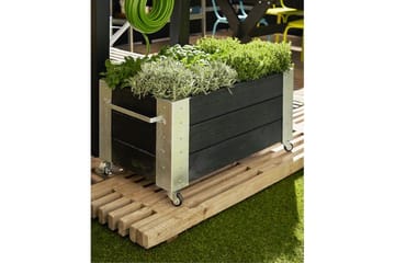 Cubic blomsterkasse 87x50x45 cm med stålhjørne og hjul - Hagemøbler - Øvrig utendørs - Tilbehør utendørs - Hagekrukker