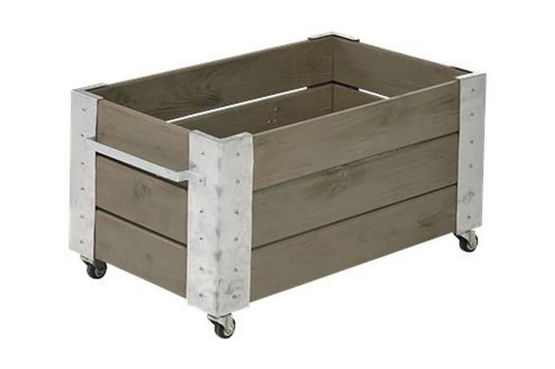 Cubic blomsterkasse 87x50x45 cm med stålhjørne og hjul - Hagemøbler - Øvrig utendørs - Tilbehør utendørs - Hagekrukker