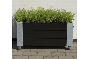 Cubic blomsterkasse 87x50x45 cm med stålhjørne og hjul - Hagemøbler - Øvrig utendørs - Tilbehør utendørs - Hagekrukker