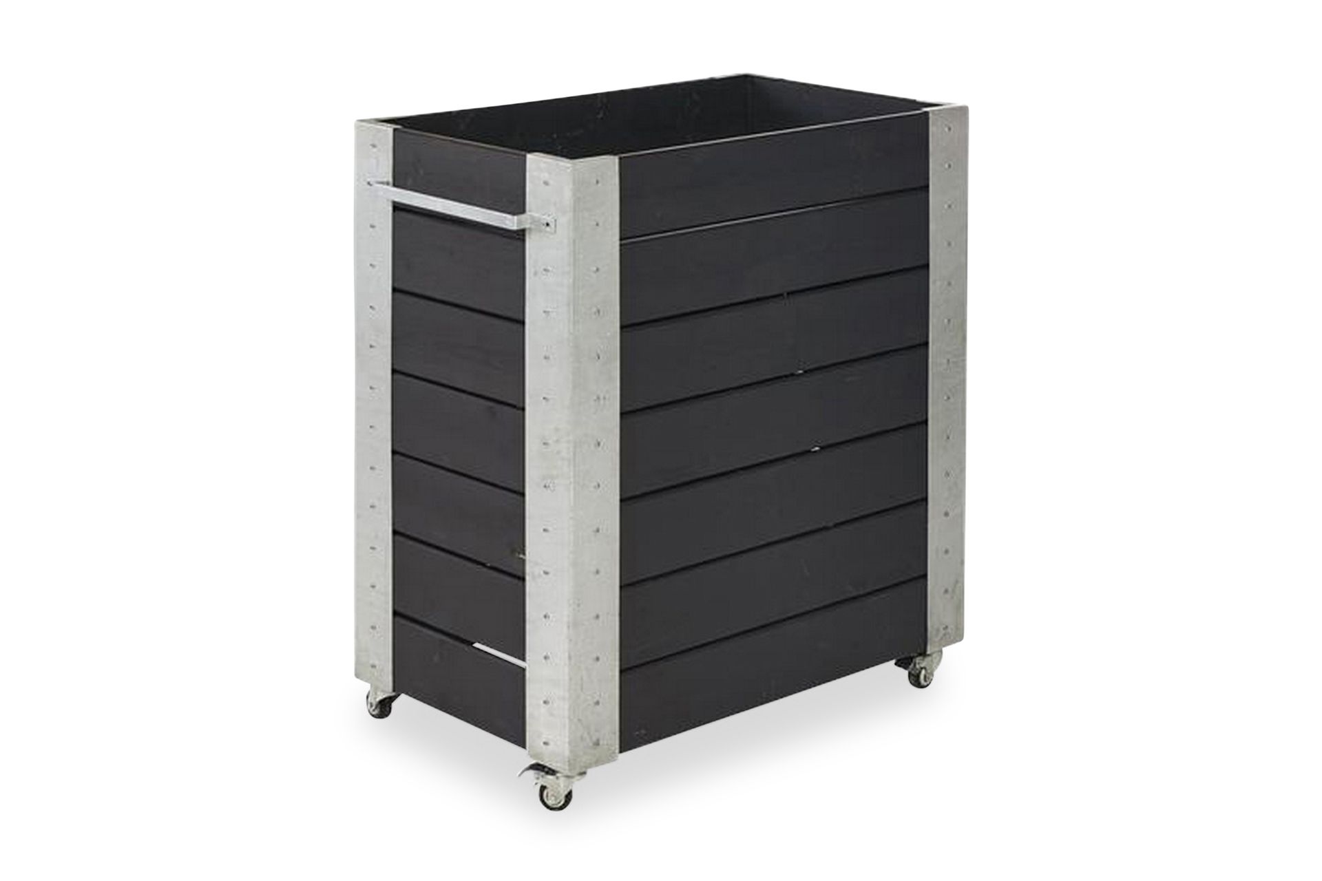 Cubic blomsterkasse 87x50x95 cm med stålhjørne og hjul - Hagemøbler - Øvrig utendørs - Tilbehør utendørs - Hagekrukker