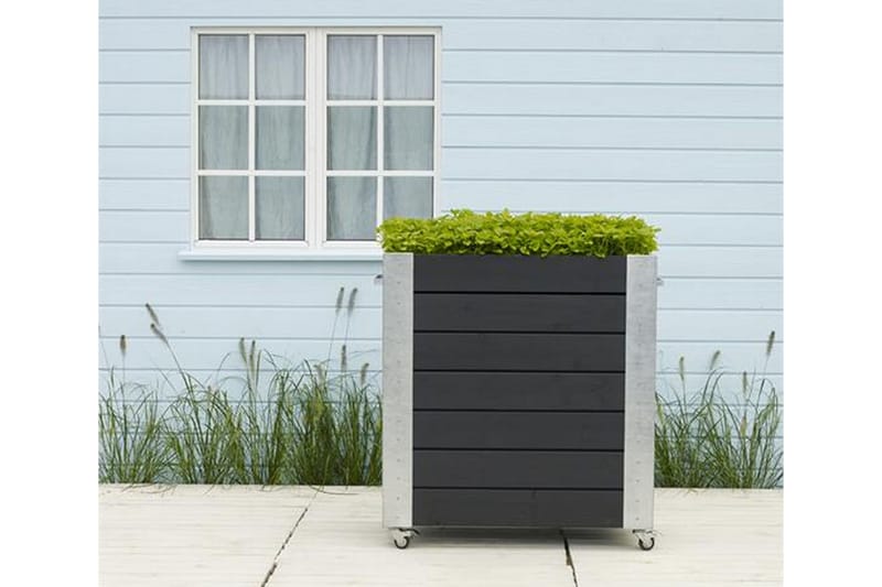 Cubic blomsterkasse 87x50x95 cm med stålhjørne og hjul - Hagemøbler - Øvrig utendørs - Tilbehør utendørs - Hagekrukker