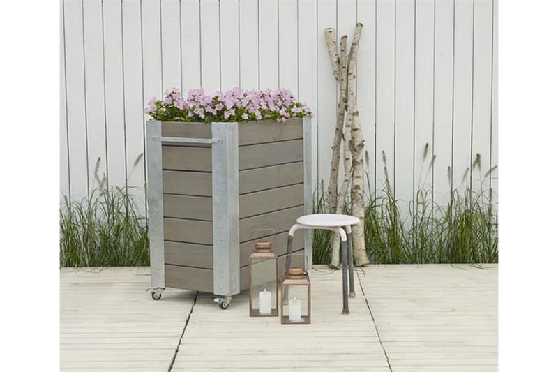 Cubic blomsterkasse 87x50x95 cm med stålhjørne og hjul - Hagemøbler - Øvrig utendørs - Tilbehør utendørs - Hagekrukker