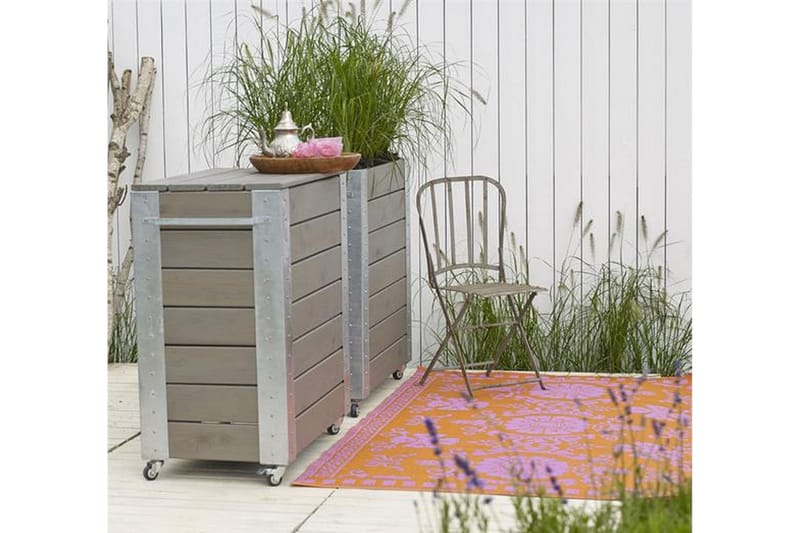 Cubic blomsterkasse 87x50x95 cm med stålhjørne og hjul - Hagemøbler - Øvrig utendørs - Tilbehør utendørs - Hagekrukker