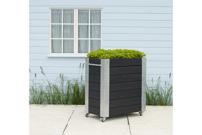 Cubic blomsterkasse 87x50x95 cm med stålhjørne og hjul - Hagemøbler - Øvrig utendørs - Tilbehør utendørs - Hagekrukker