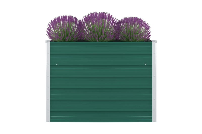 Forhøyet hagebed 100x100x77 cm galvanisert stål grønn - Blomsterkasser - Hagekrukker