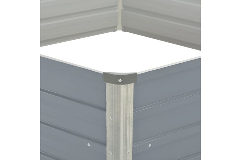 Forhøyet hagebed 129x129x46 cm galvanisert stålgrå - Hagemøbler - Øvrig utendørs - Tilbehør utendørs - Hagekrukker