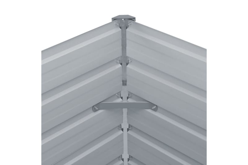 Forhøyet hagebed 129x129x46 cm galvanisert stålgrå - Hagemøbler - Øvrig utendørs - Tilbehør utendørs - Hagekrukker