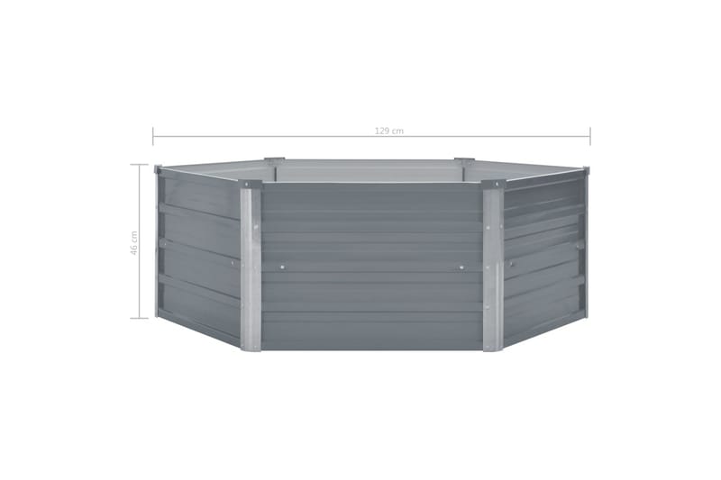 Forhøyet hagebed 129x129x46 cm galvanisert stålgrå - Hagemøbler - Øvrig utendørs - Tilbehør utendørs - Hagekrukker
