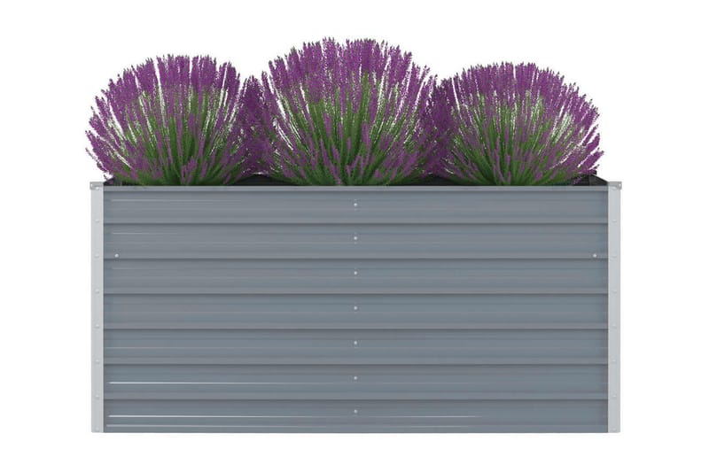 Forhøyet hagebed 160x80x77 cm galvanisert stålgrå - Hagemøbler - Øvrig utendørs - Tilbehør utendørs - Hagekrukker