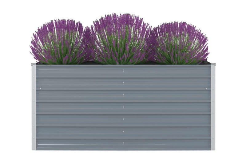 Forhøyet hagebed 160x80x77 cm galvanisert stålgrå - Blomsterkasser - Hagekrukker