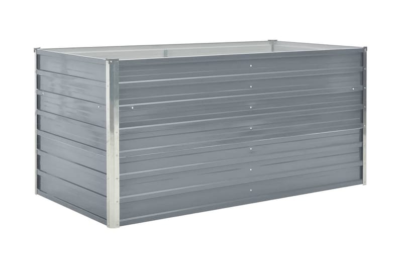 Forhøyet hagebed 160x80x77 cm galvanisert stålgrå - Hagemøbler - Øvrig utendørs - Tilbehør utendørs - Hagekrukker