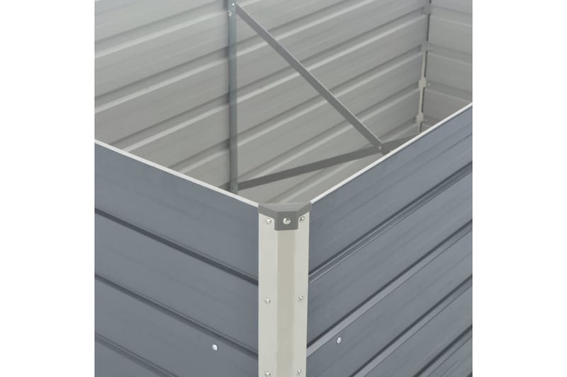 Forhøyet hagebed 160x80x77 cm galvanisert stålgrå - Hagemøbler - Øvrig utendørs - Tilbehør utendørs - Hagekrukker