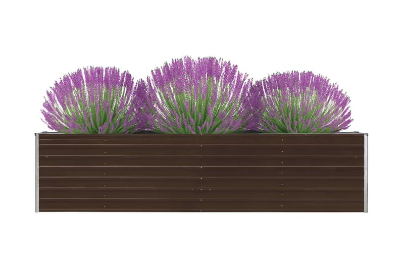 Forhøyet hagebed 320x40x77 cm galvanisert stål brun - Hagemøbler - Øvrig utendørs - Tilbehør utendørs - Hagekrukker