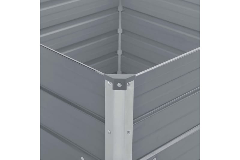 Forhøyet plantekasse 100x100x45 cm galvanisert stål grå - Hagemøbler - Øvrig utendørs - Tilbehør utendørs - Hagekrukker