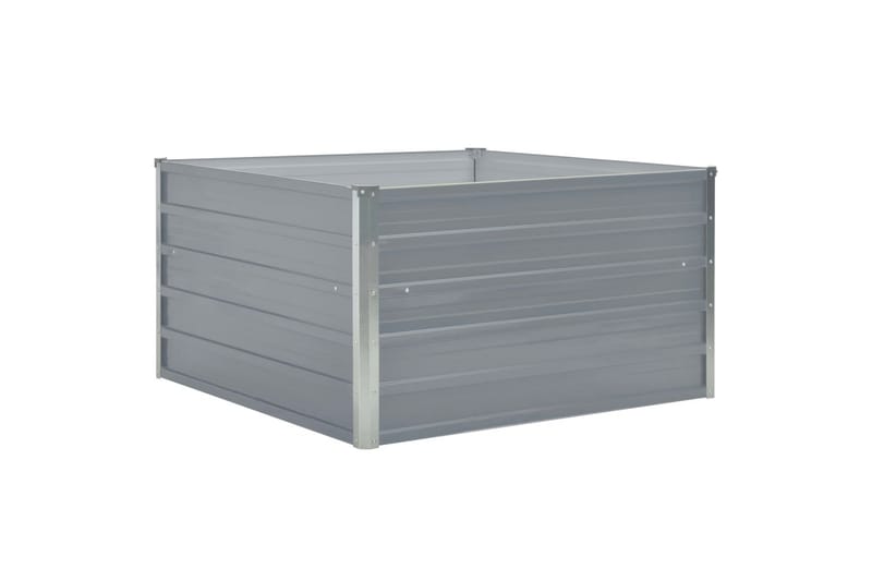 Forhøyet plantekasse 100x100x45 cm galvanisert stål grå - Hagemøbler - Øvrig utendørs - Tilbehør utendørs - Hagekrukker
