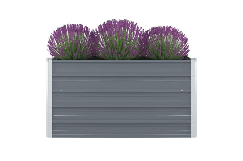 Forhøyet plantekasse 100x100x45 cm galvanisert stål grå - Hagekrukker - Blomsterkasser