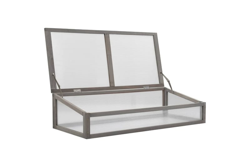 Forhøyet plantekasse med drivhus 110x54x120 cm heltre gran - Grå - Hagemøbler - Øvrig utendørs - Tilbehør utendørs - Hagekrukker