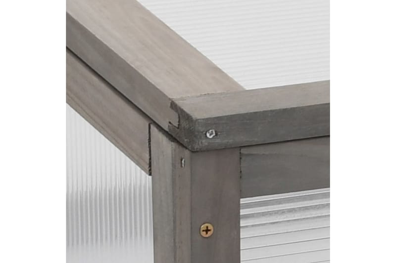 Forhøyet plantekasse med drivhus 110x54x120 cm heltre gran - Grå - Hagemøbler - Øvrig utendørs - Tilbehør utendørs - Hagekrukker
