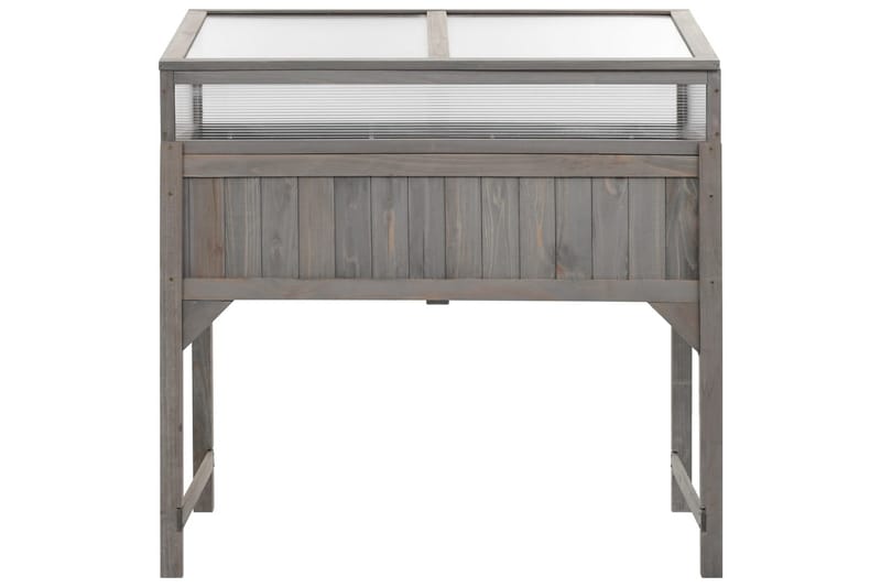 Forhøyet plantekasse med drivhus 110x54x120 cm heltre gran - Grå - Hagemøbler - Øvrig utendørs - Tilbehør utendørs - Hagekrukker