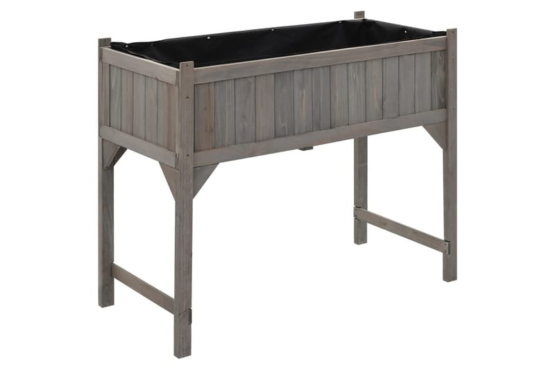 Forhøyet plantekasse med drivhus 110x54x120 cm heltre gran - Grå - Hagemøbler - Øvrig utendørs - Tilbehør utendørs - Hagekrukker