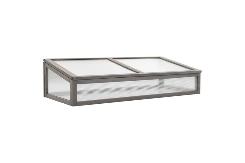 Forhøyet plantekasse med drivhus 110x54x120 cm heltre gran - Grå - Hagemøbler - Øvrig utendørs - Tilbehør utendørs - Hagekrukker