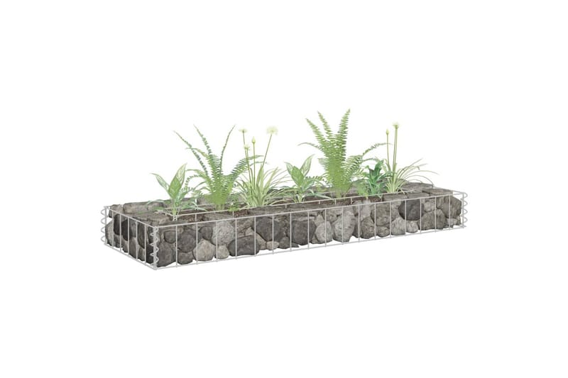 Gabion høybed galvanisert stål 90x30x10 cm - Silver - Blomsterkasser - Hagekrukker